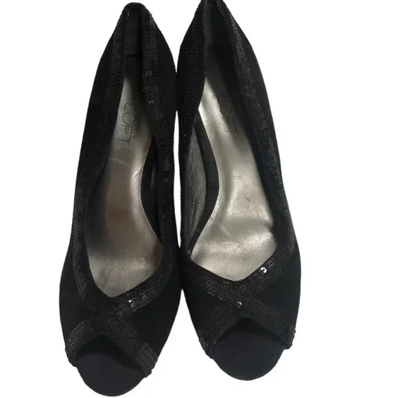 Ann Taylor Loft Black Heels - Picture 3 of 9